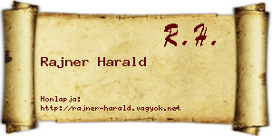 Rajner Harald névjegykártya